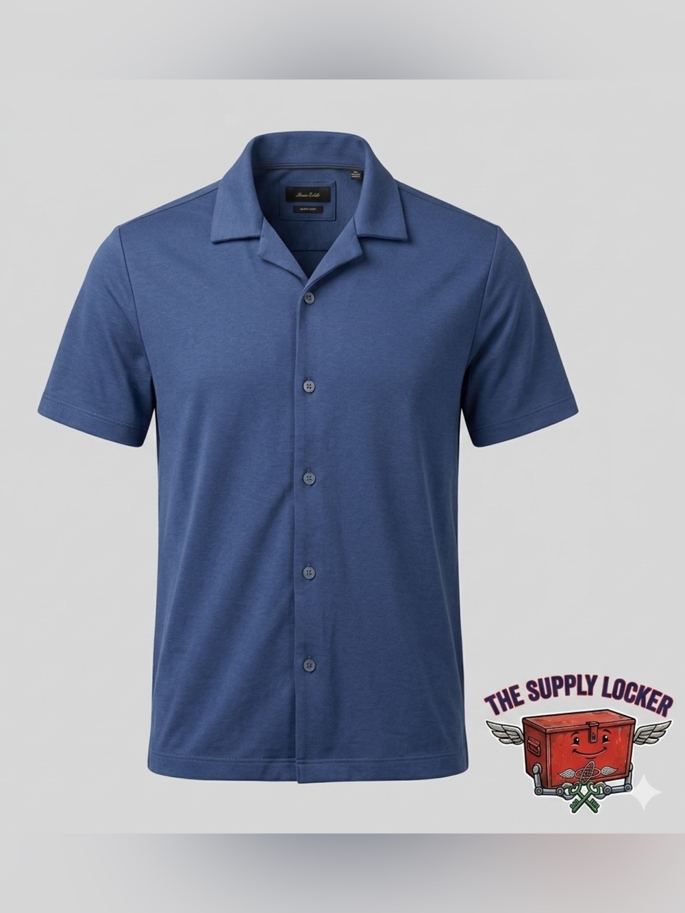 Porter & Ash Modal Blend Button Front Shirt Men’s Medium NWT Blue Short Sleeve
